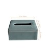 Powder Blue Square PU Leather Tissue Box Cover Modern Tabletop Napkin Holder