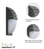 Pozza Grey Outdoor LED Wall Light