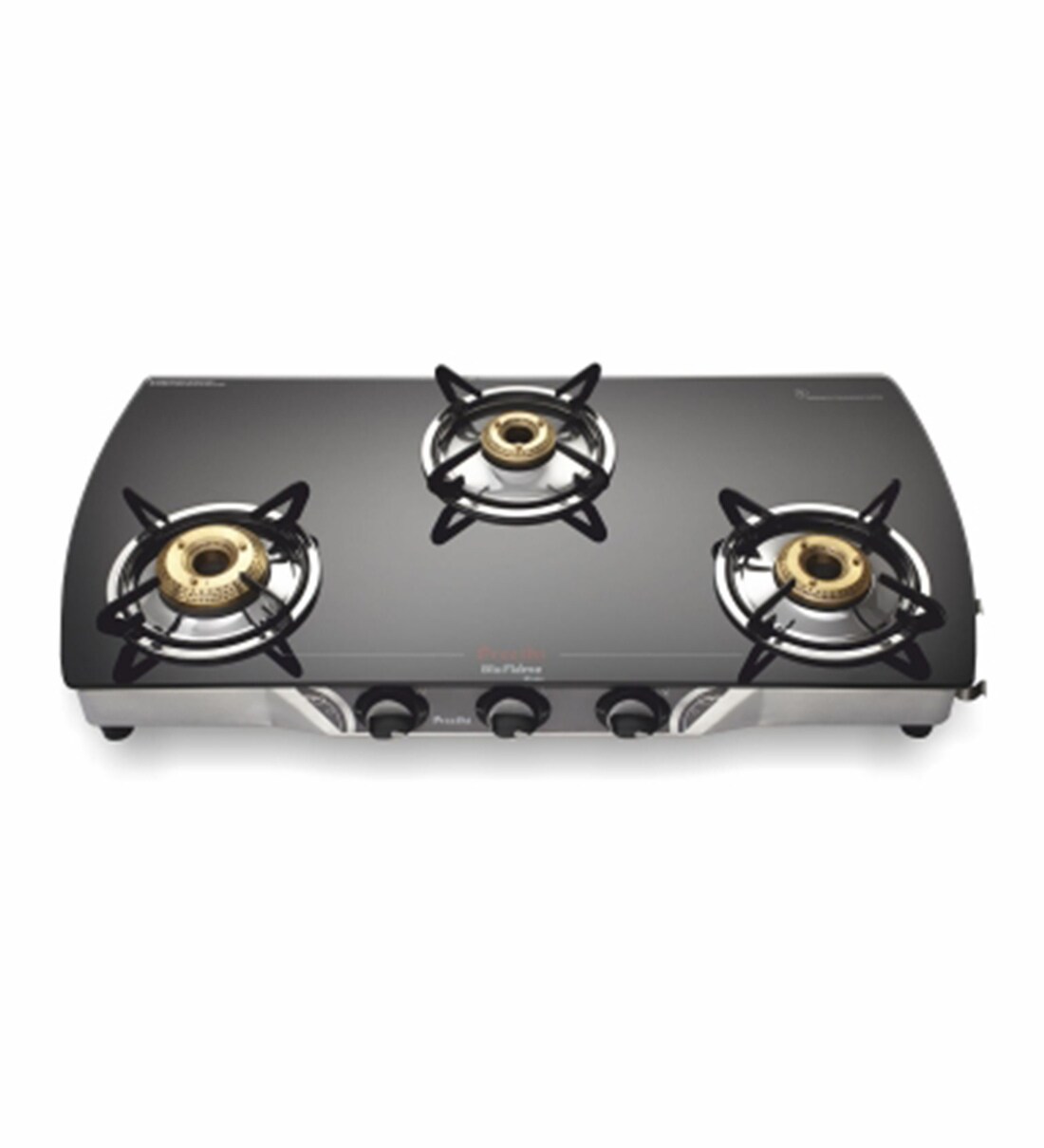 Buy Preethi 3 Brass Burners Manual Glass Gas Stove (model No: Gts108 