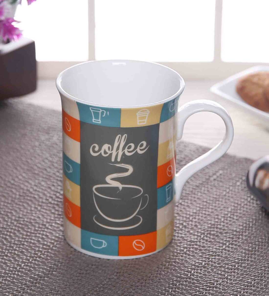 Buy Premium Keegan 320ml Multicolour Ceramic (Set of 2) Coffee Mug at