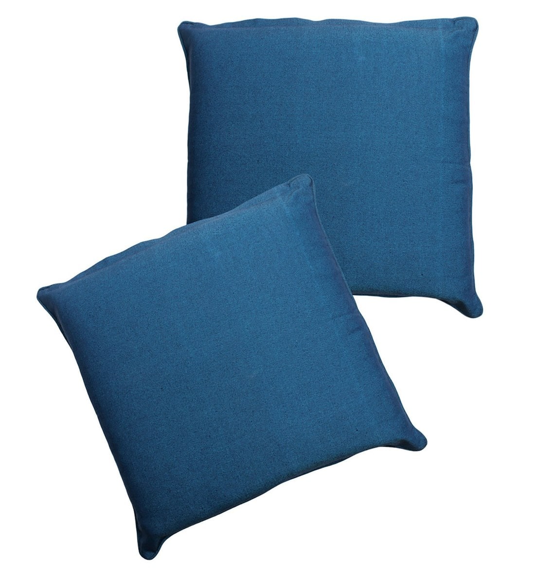 Buy Blue Solid Cotton 24 x 24 Inches Cushion Covers (Set of 2) at
