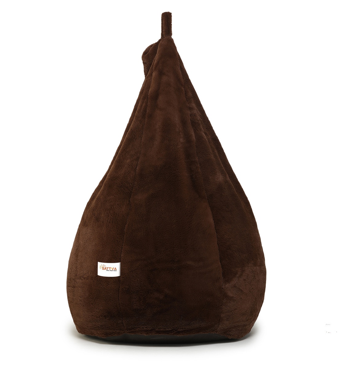 Buy Premium Fur Jumbo Bean Bag with Beans in Brown Colour by Sattva