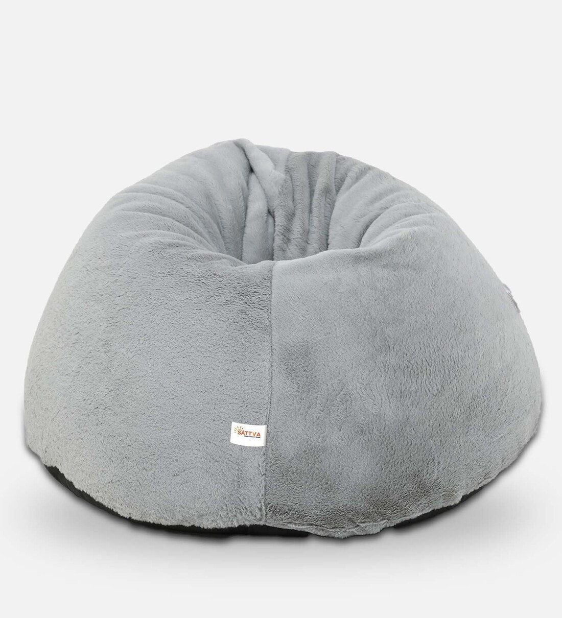 Buy Premium 4XL Fabric Bean Bag with Beans in Grey Colour by Sattva