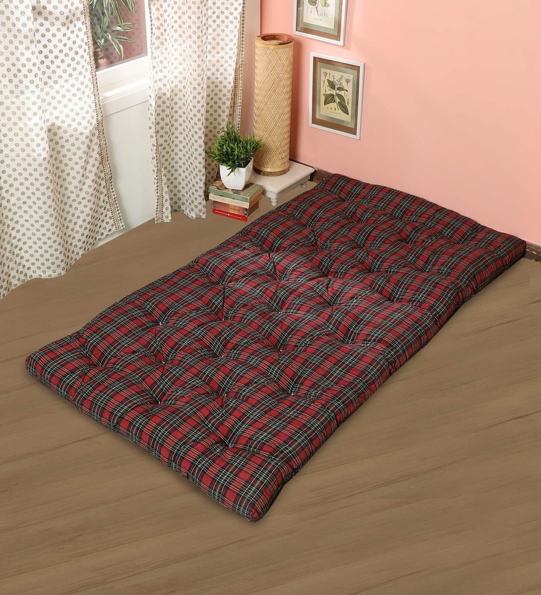 Buy Premium Quality Cotton Single Red 72x36 4\ Thick Mattress by Ira Mattress Online Single