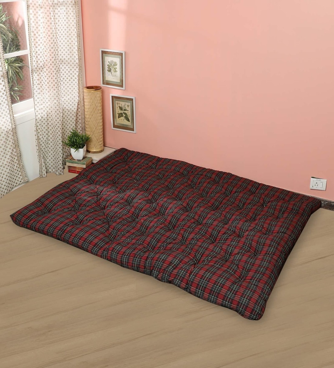Buy Premium Quality Cotton Queen Size Red 72x48 4\ Thick Mattress by