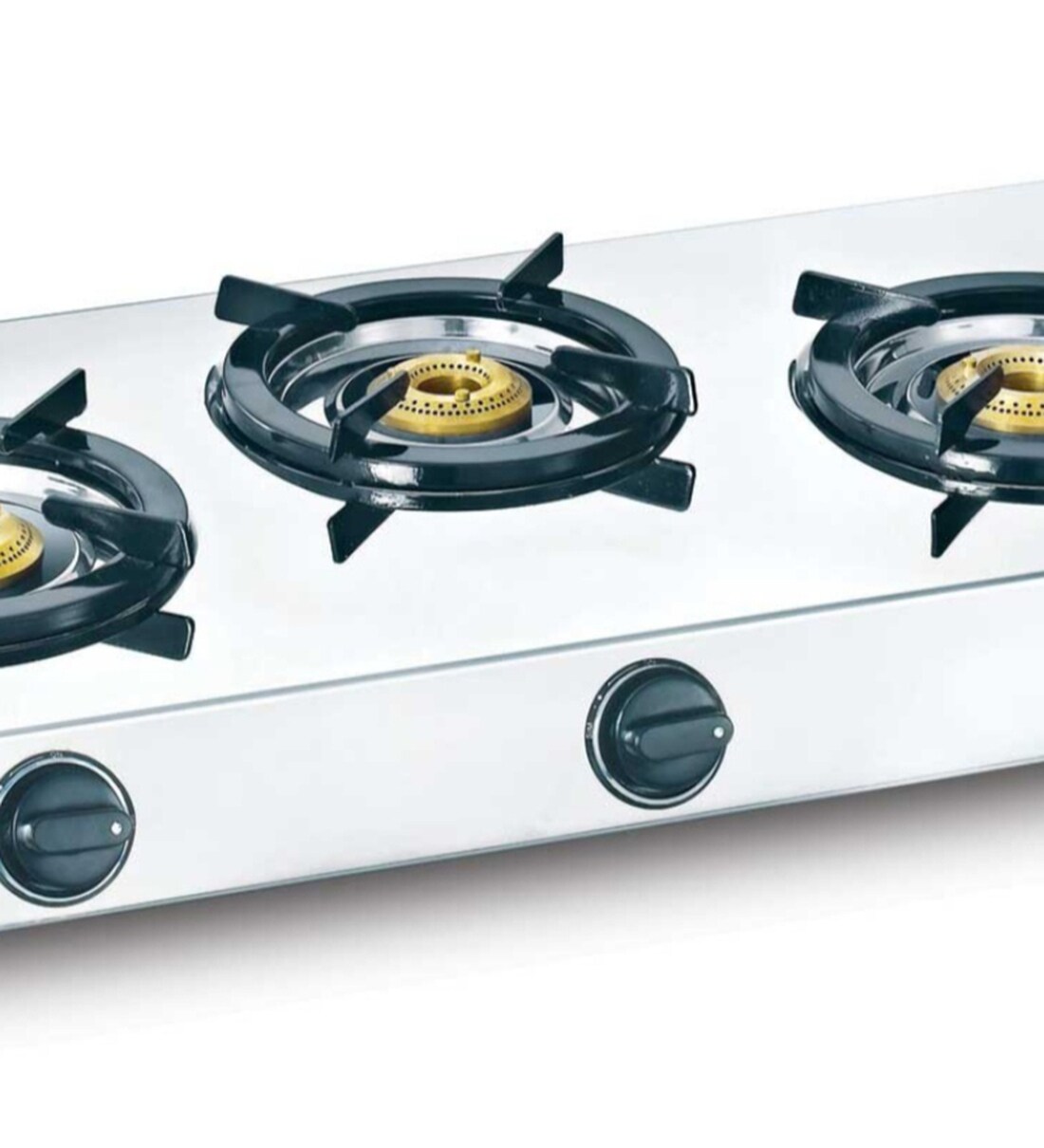 prestige steel 3 burner gas stove