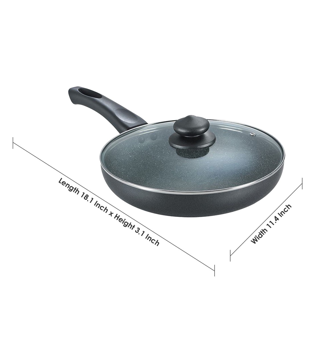 Buy Prestige Dlx Granite Black Fry Pan with Lid,260mm Online Frying & Tadka Pans Hardware