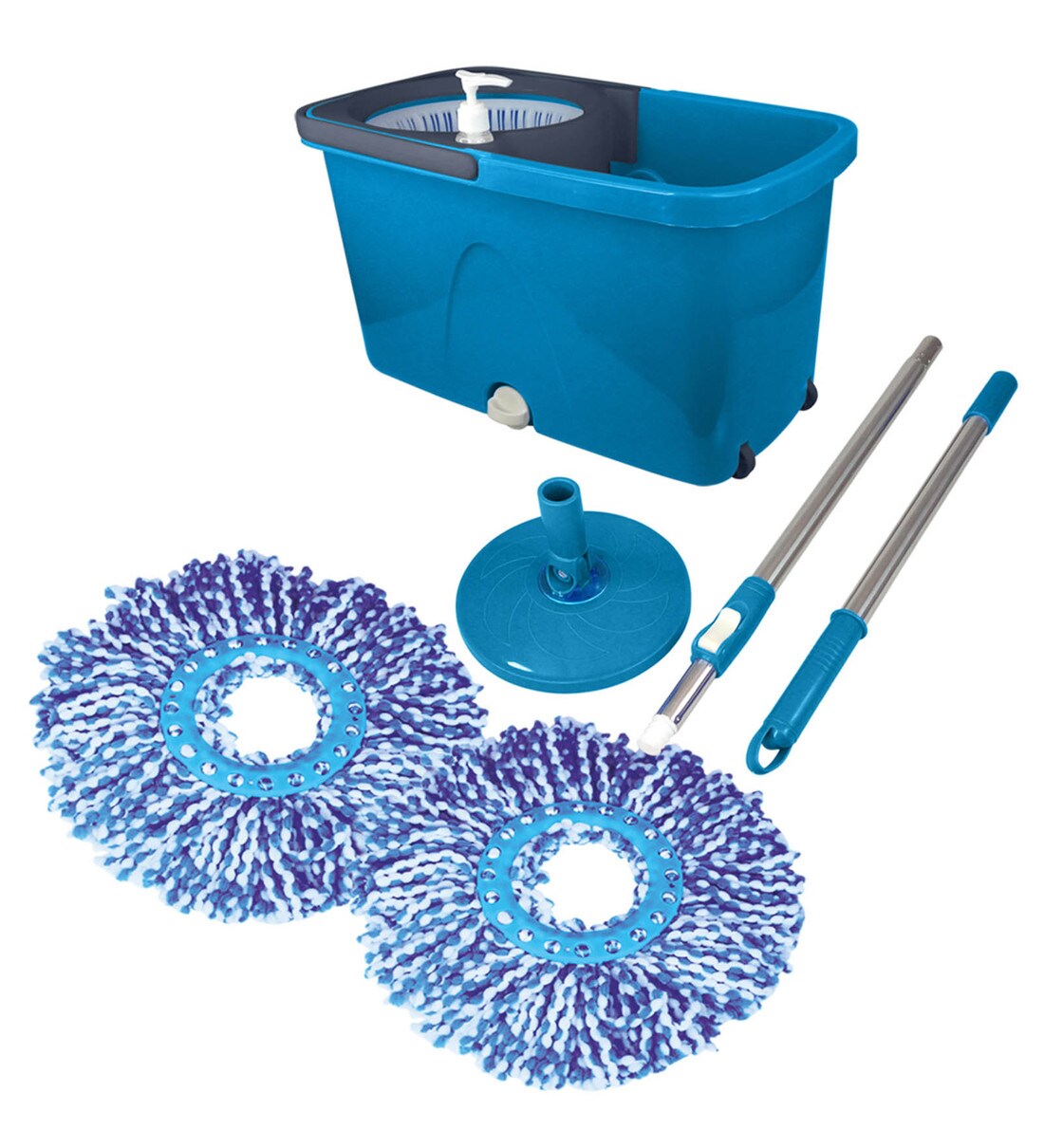 Buy Primeway Stainless Steel & Polyester Executive Mop on 2 Wheels with