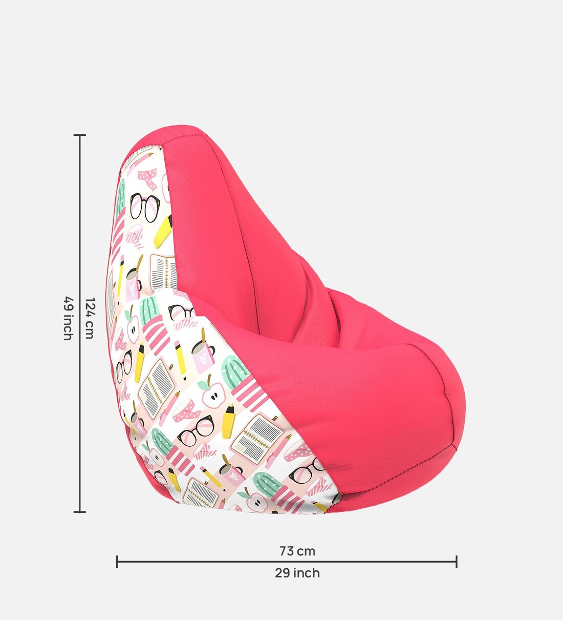 Buy Print-a-Bean 5XL Bean Bag with Beans In Pink White at 100