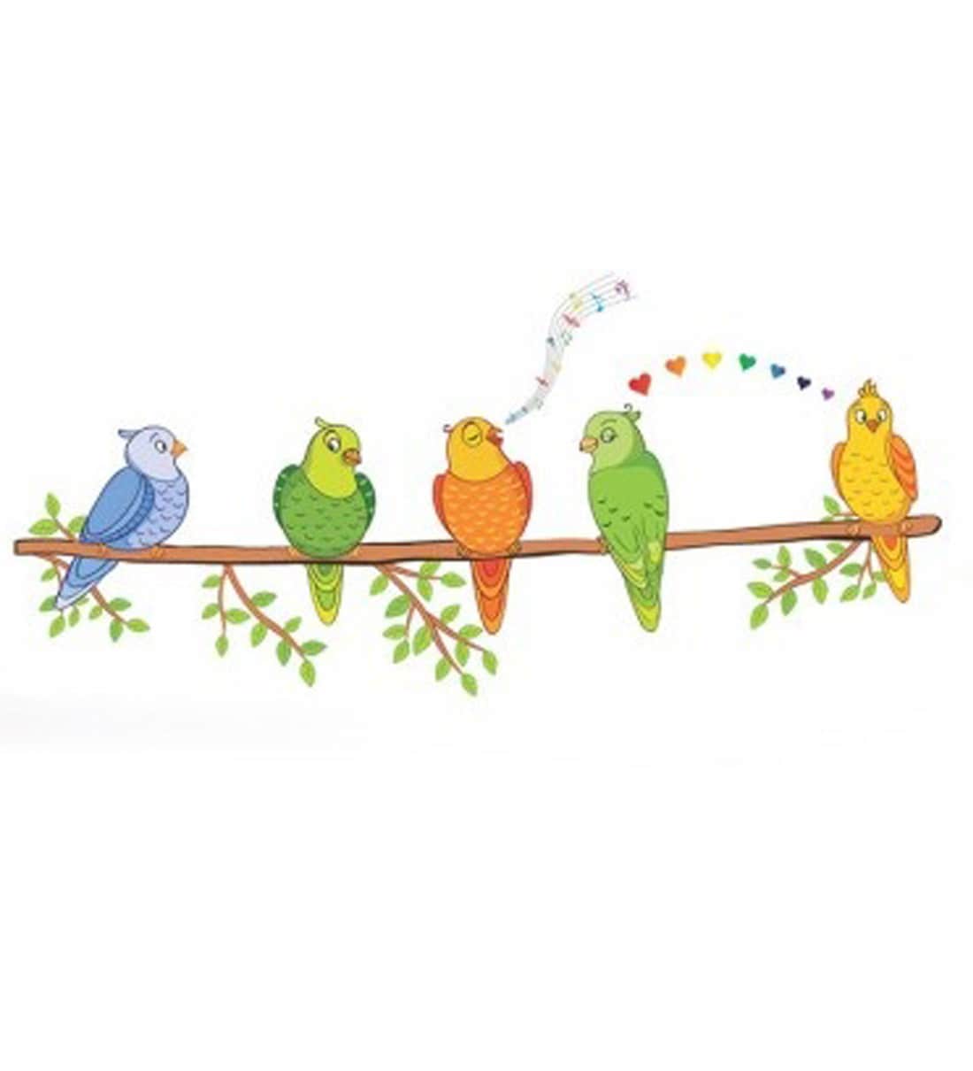 Buy Pvc Wall Stickers Beautiful Parrots On Tree Branches at 2 OFF by