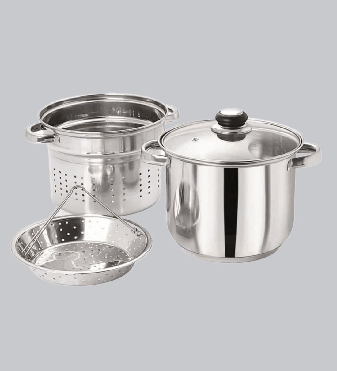 Buy Silver 4.7 Ltrs Tri Ply Induction Base Stainless Steel Pasta Maker ...