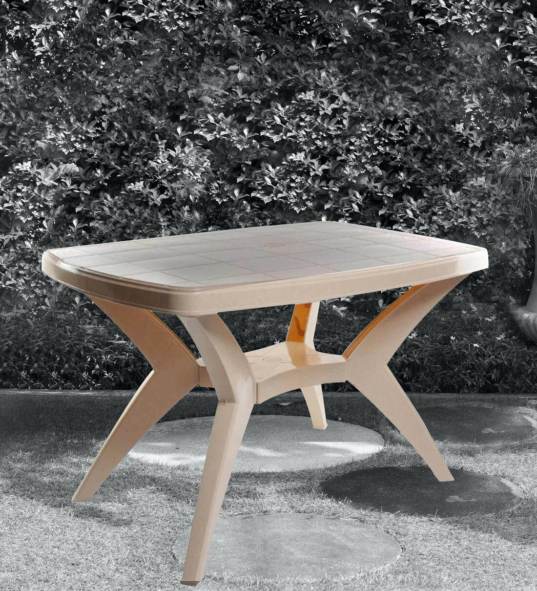 Buy Proline 4 Seater Plastic Dining Table in Beige Colour by Cello