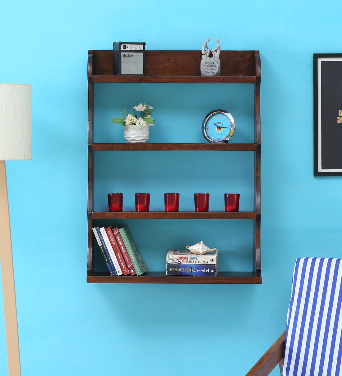 Buy Sheesham Wood Book Shelf in Provincial Teak Finish by My Furniture at 4 OFF by Mywood
