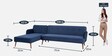 Kiwi Fabric RHS Sectional Sofa in Blue Colour