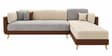 Premium Velvet LHS Sectional Sofa In Dual Colour With Sturdy Golden Legs