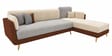 Premium Velvet LHS Sectional Sofa In Dual Colour With Sturdy Golden Legs