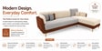 Premium Velvet LHS Sectional Sofa In Dual Colour With Sturdy Golden Legs