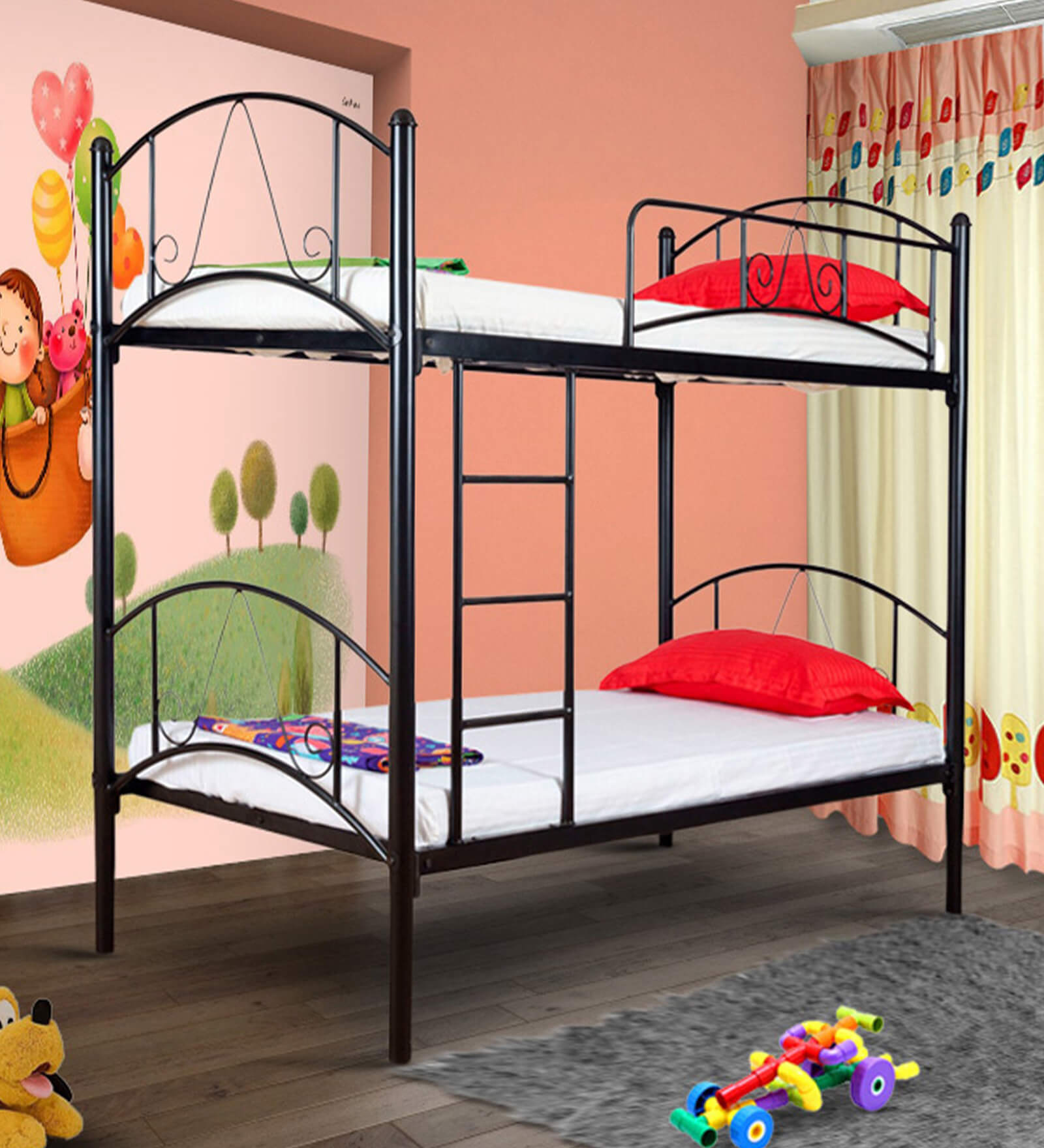 Prague Metal Bunk Bed in Black Colour