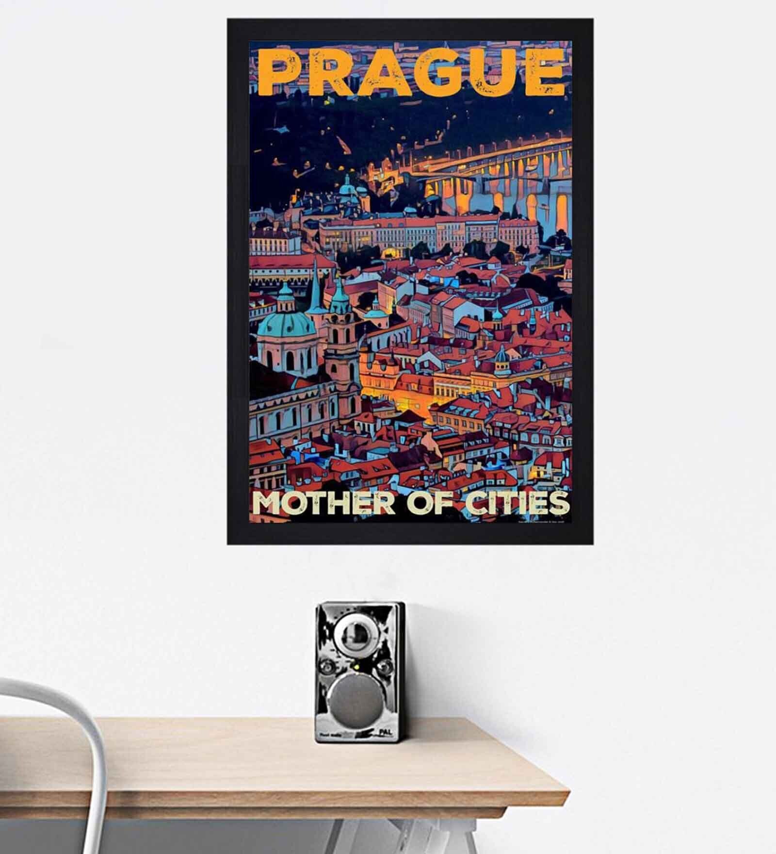 Buy Prague Mother Of City Texture Paper Framed Art Print by Cheque
