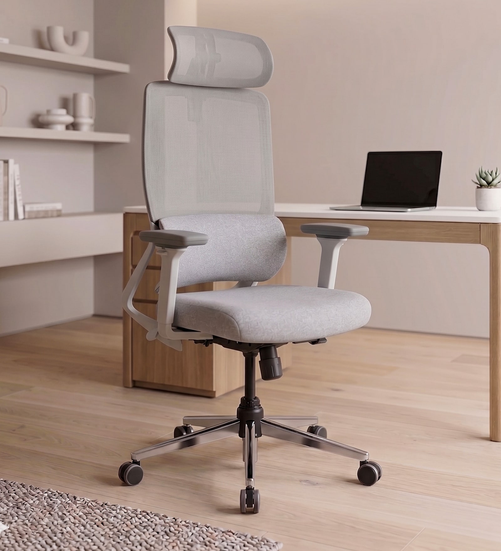 Pravah Office Chair with Flexi Back and Seat Slider in White Pravah Office Chair with Flexi Back and Seat Slider in White