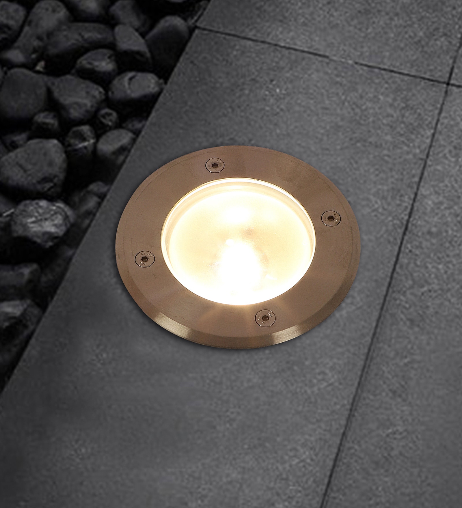 Precioso Black And Chrome Aluminium Burial Outdoor Garden Light