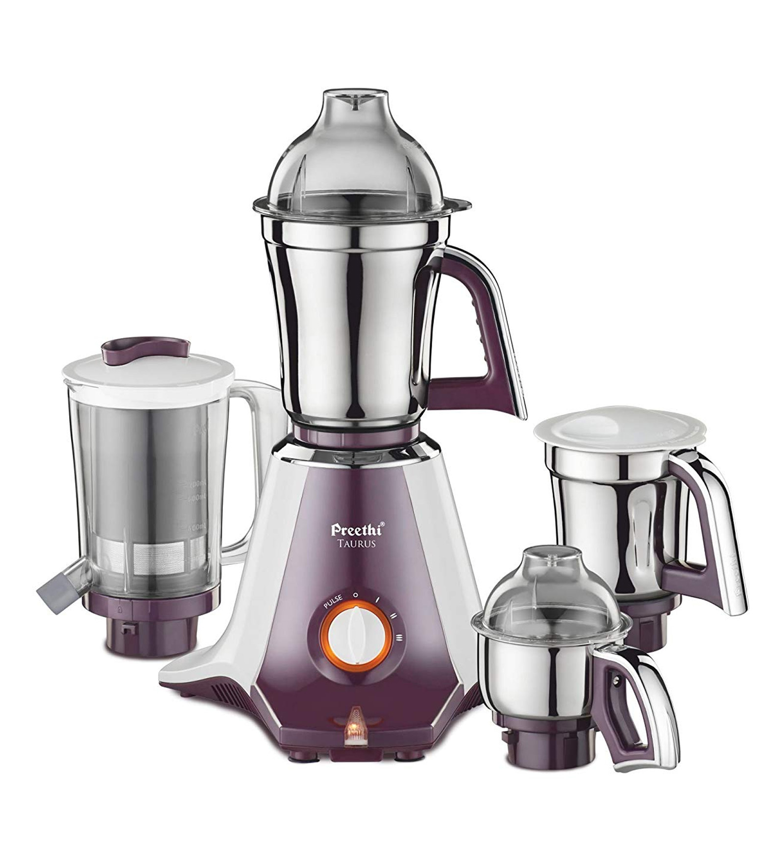 Preethi 4 Jars 750W  Purple Juicer Mixer Grinder (Model No: MGA 217)