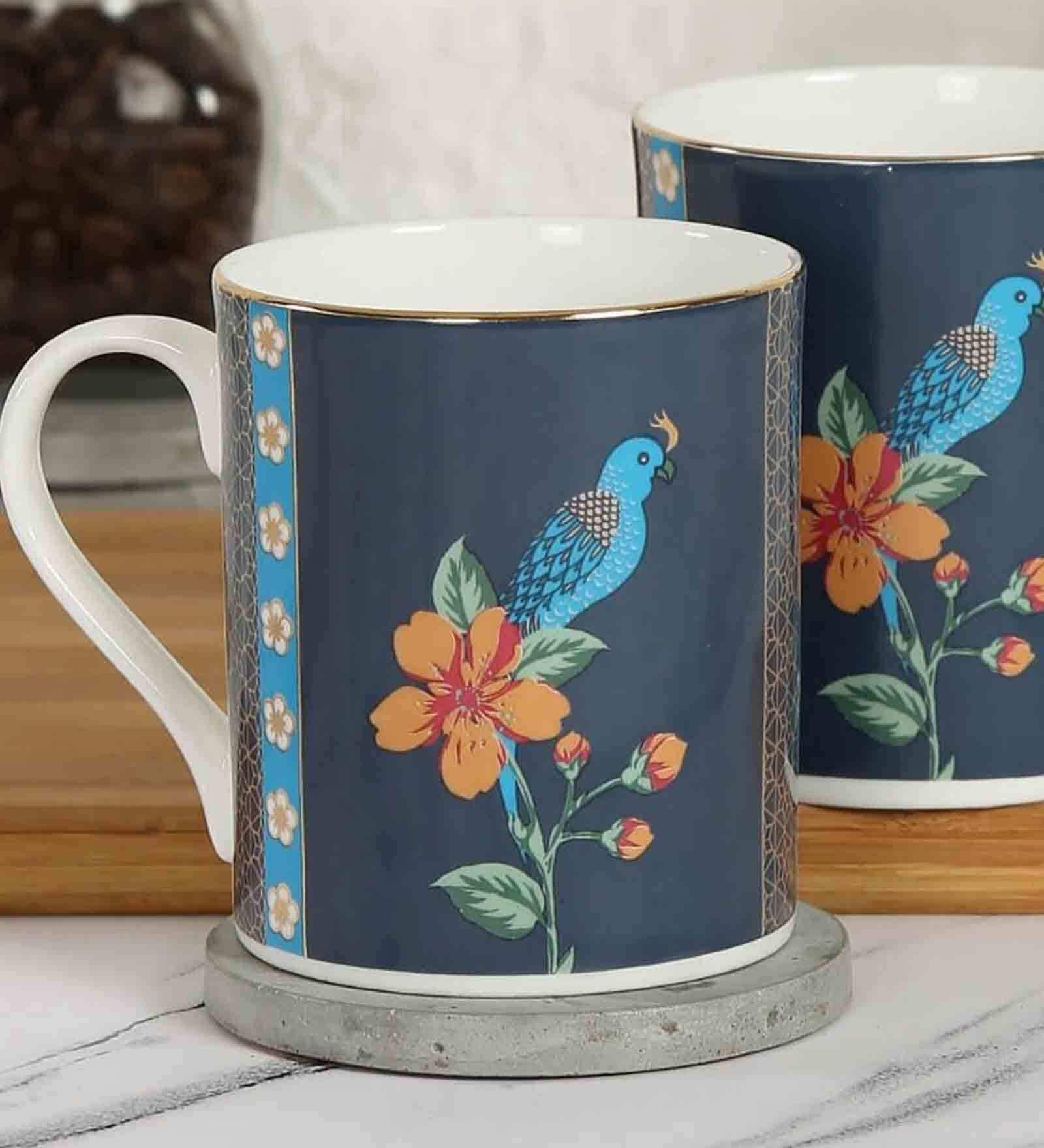 Premium 300ml Blue Ceramic (Set of 2) Coffee Mug