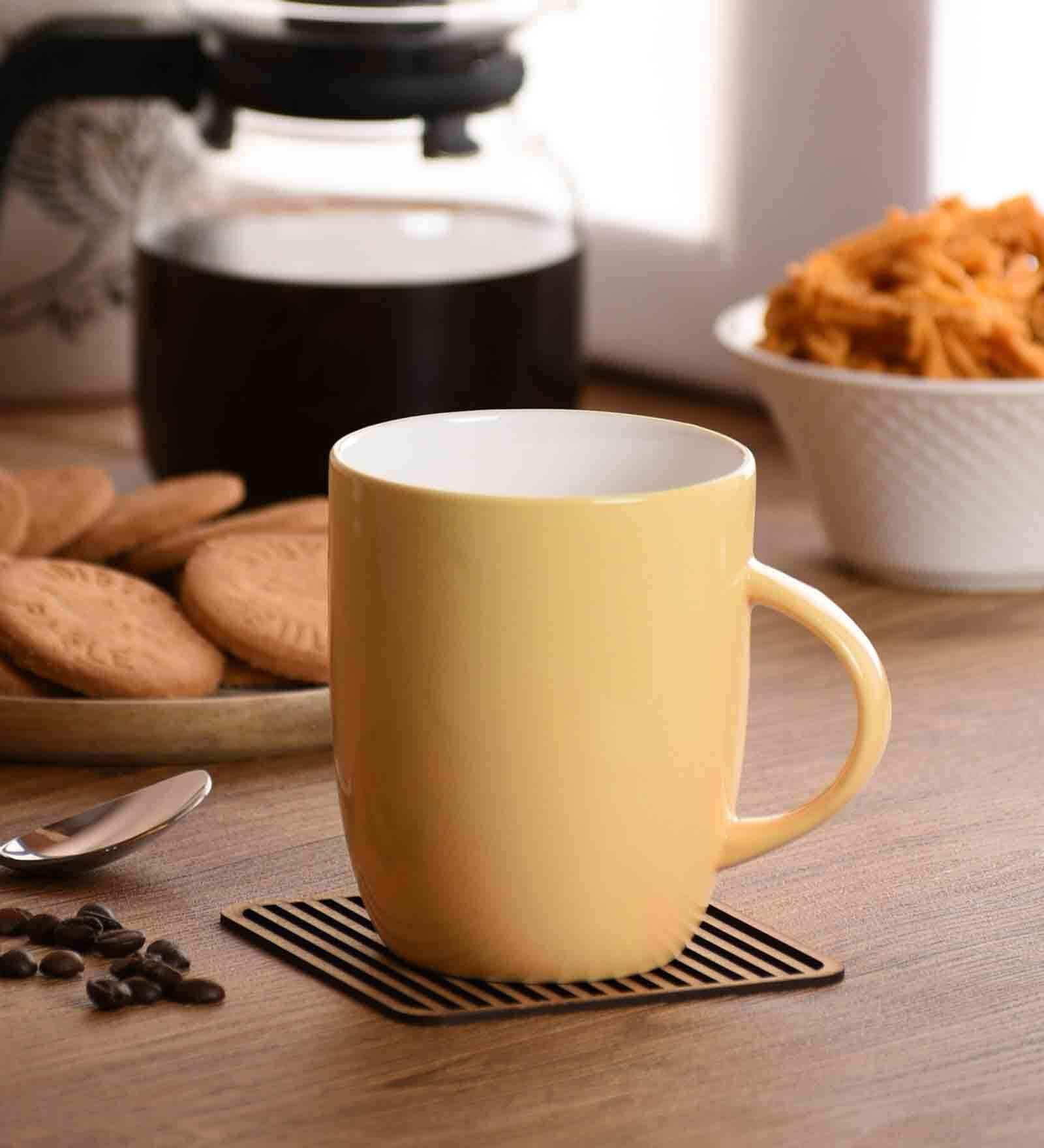 Premium 320ml Yellow Ceramic (Set of 2) Coffee Mug