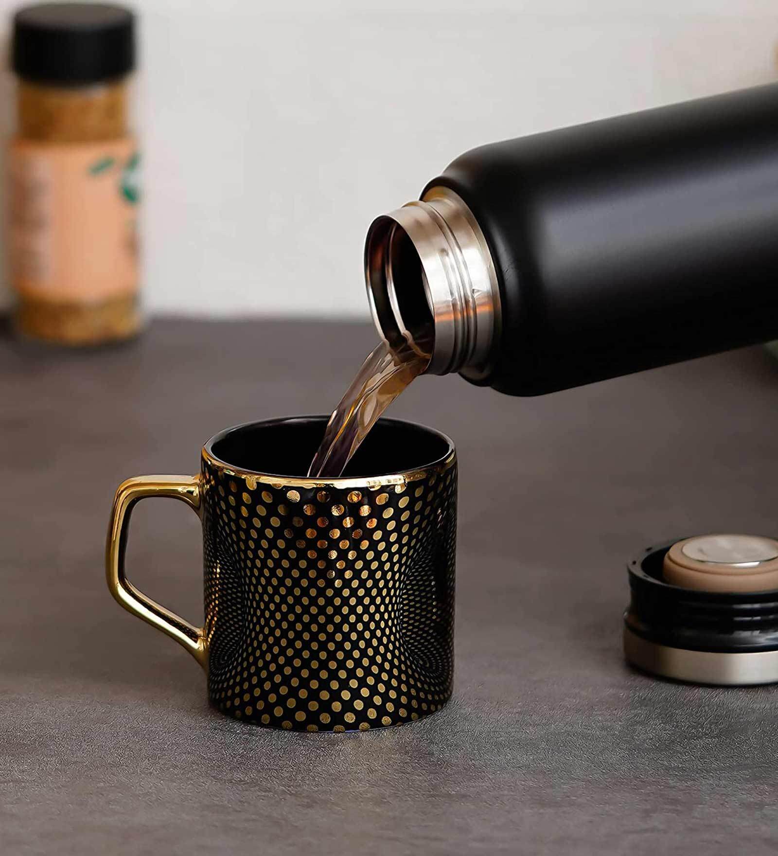 Premium Thermosteel 1 Ltr Black Stainless Steel Bottle