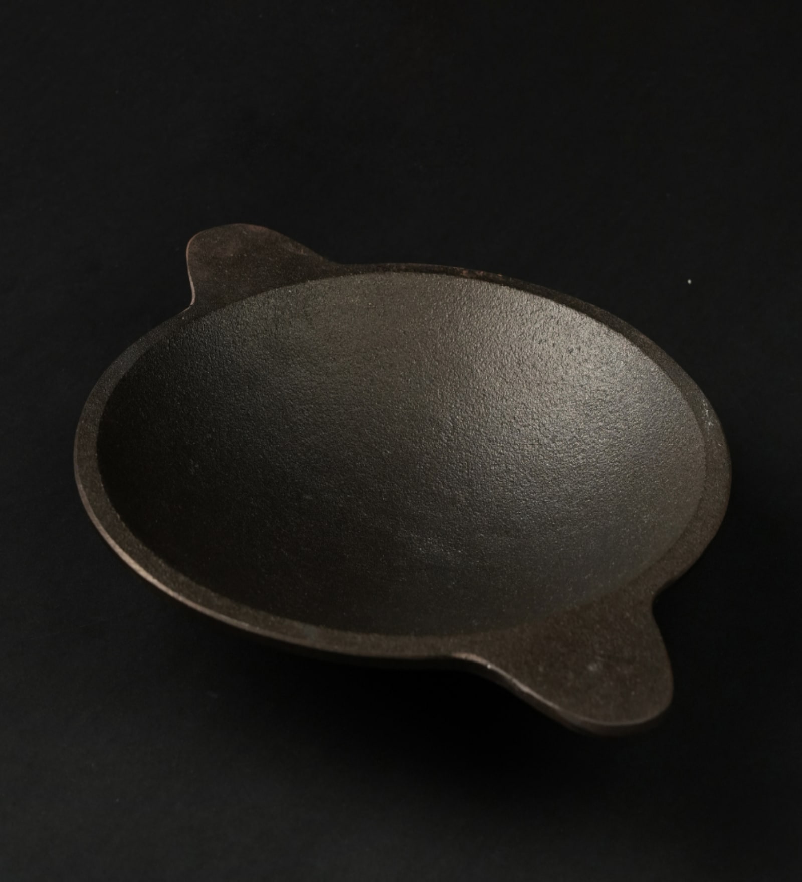 Black Cast Iron Appam Pan Pre-Seasoned 9Inch