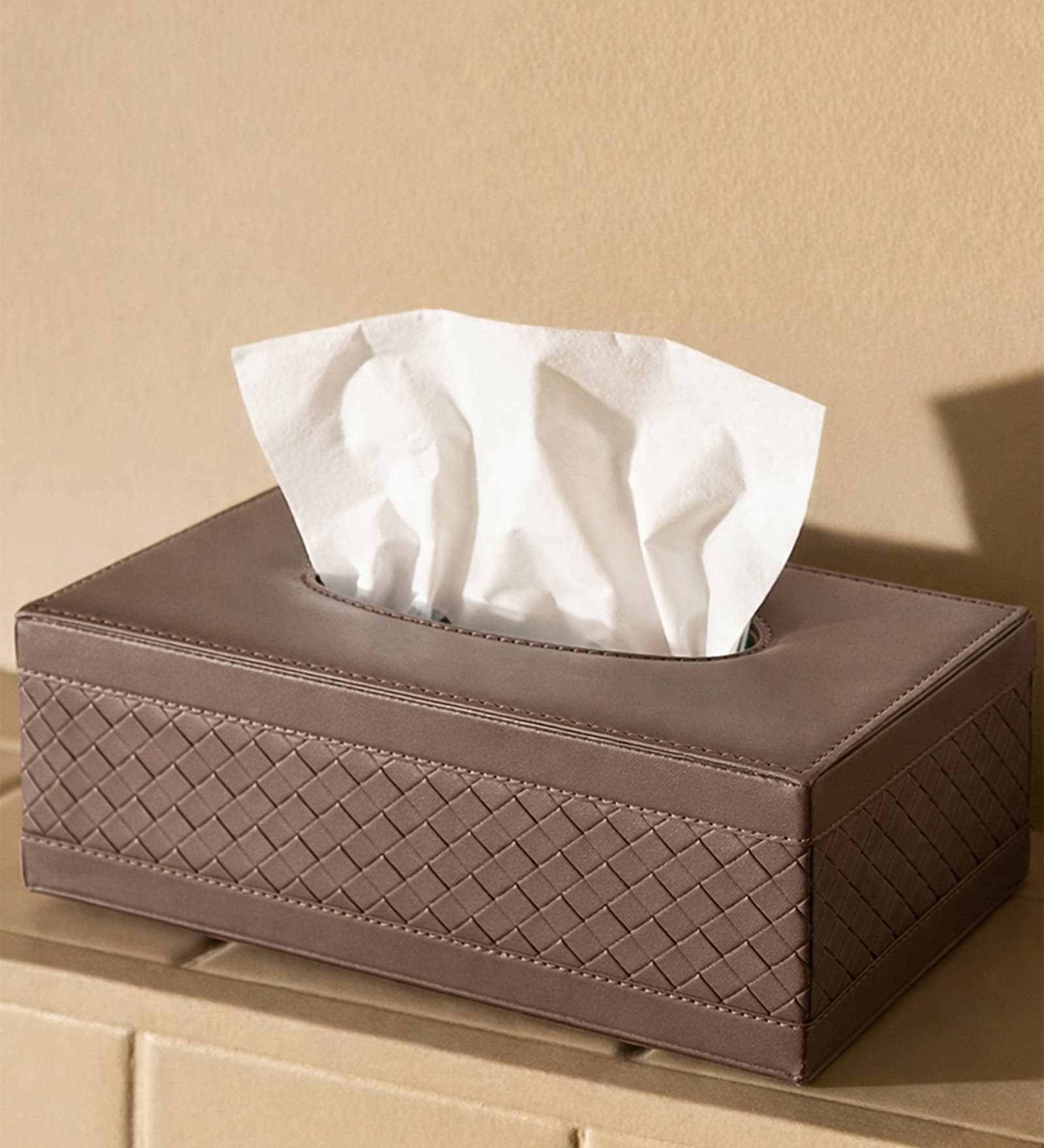 Premium Faux Leather Tissue Holder Box