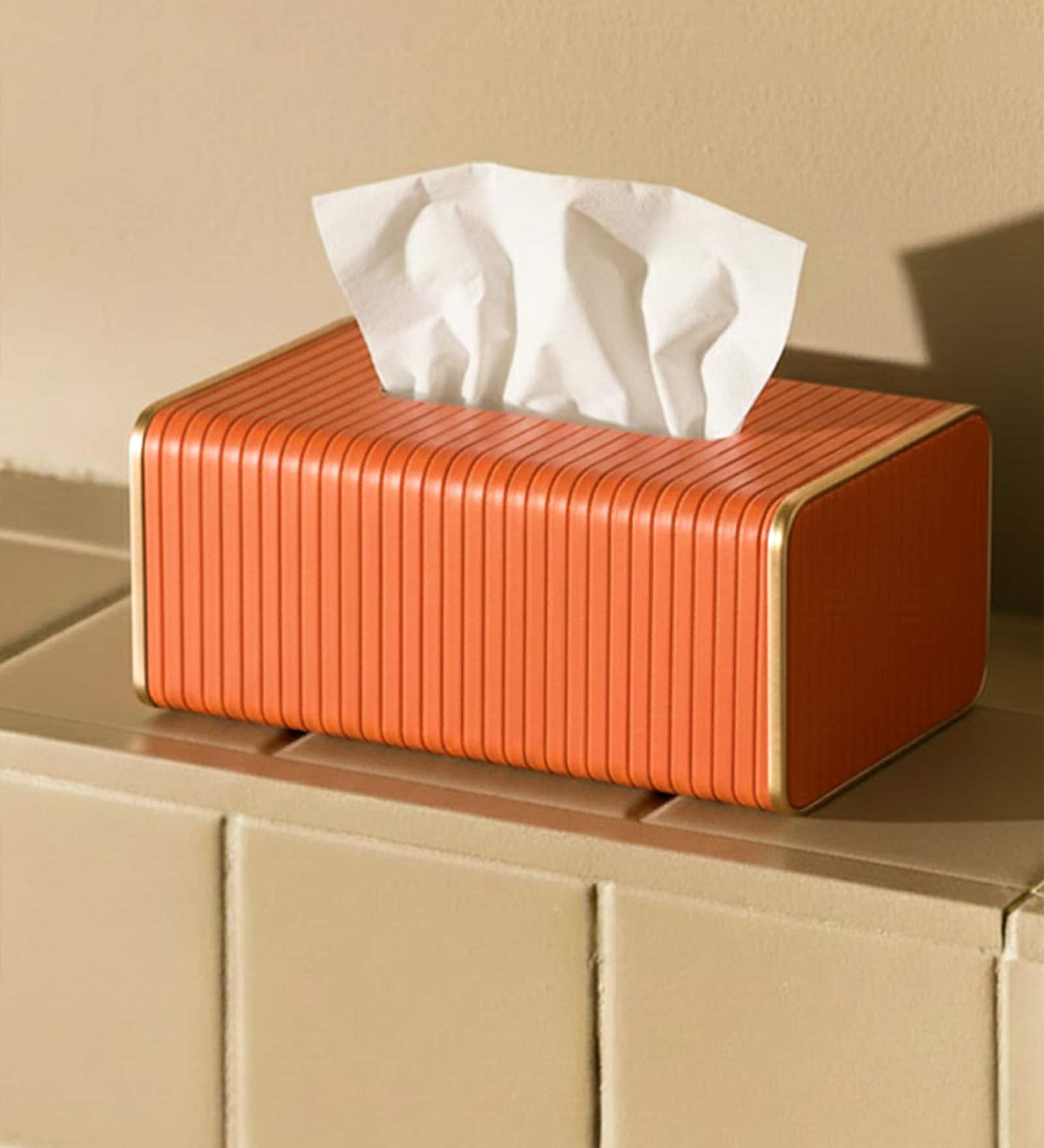 Premium Faux Leather Tissue Holder Box