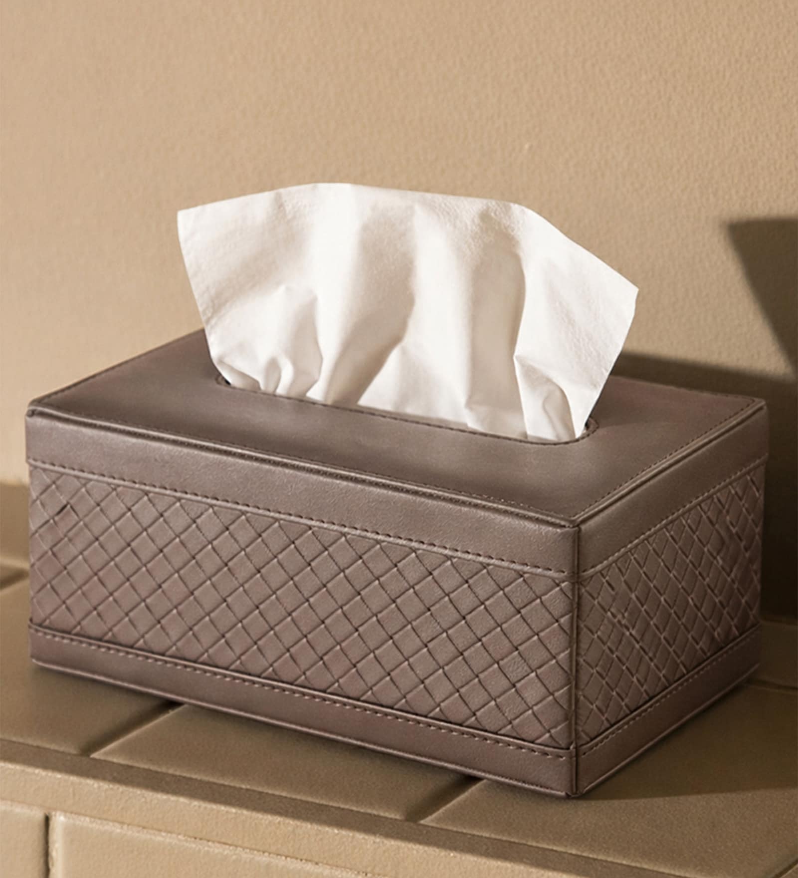 Premium Faux Leather Tissue Holder Box