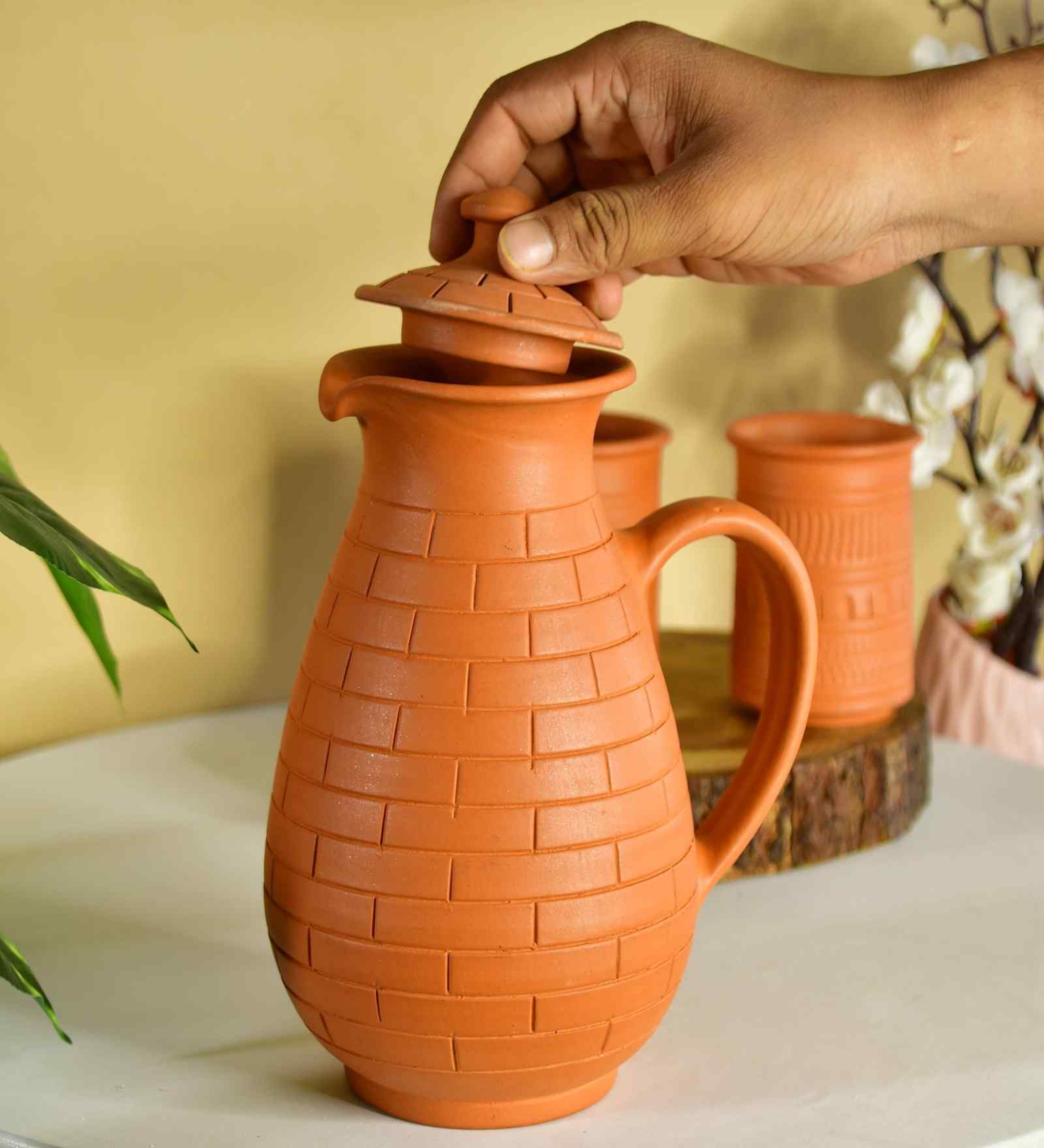 Premium Large Terracotta Jug for Water and Drinks