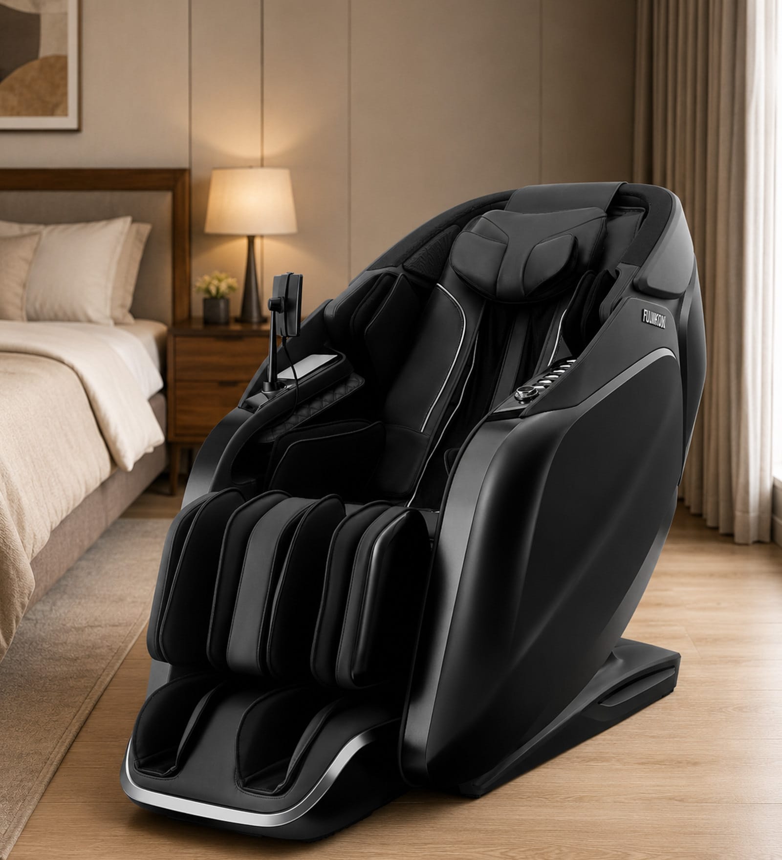 Premium Leather Massage Chair In Black Colour Premium Leather Massage Chair In Black Colour