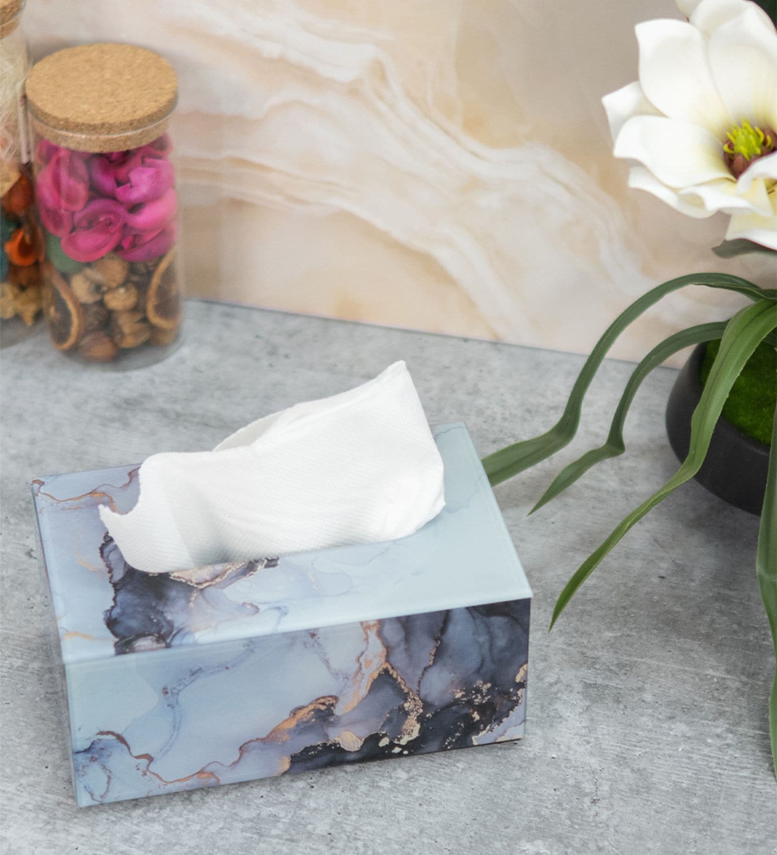 Premium Marble Tissue Holder Dispenser
