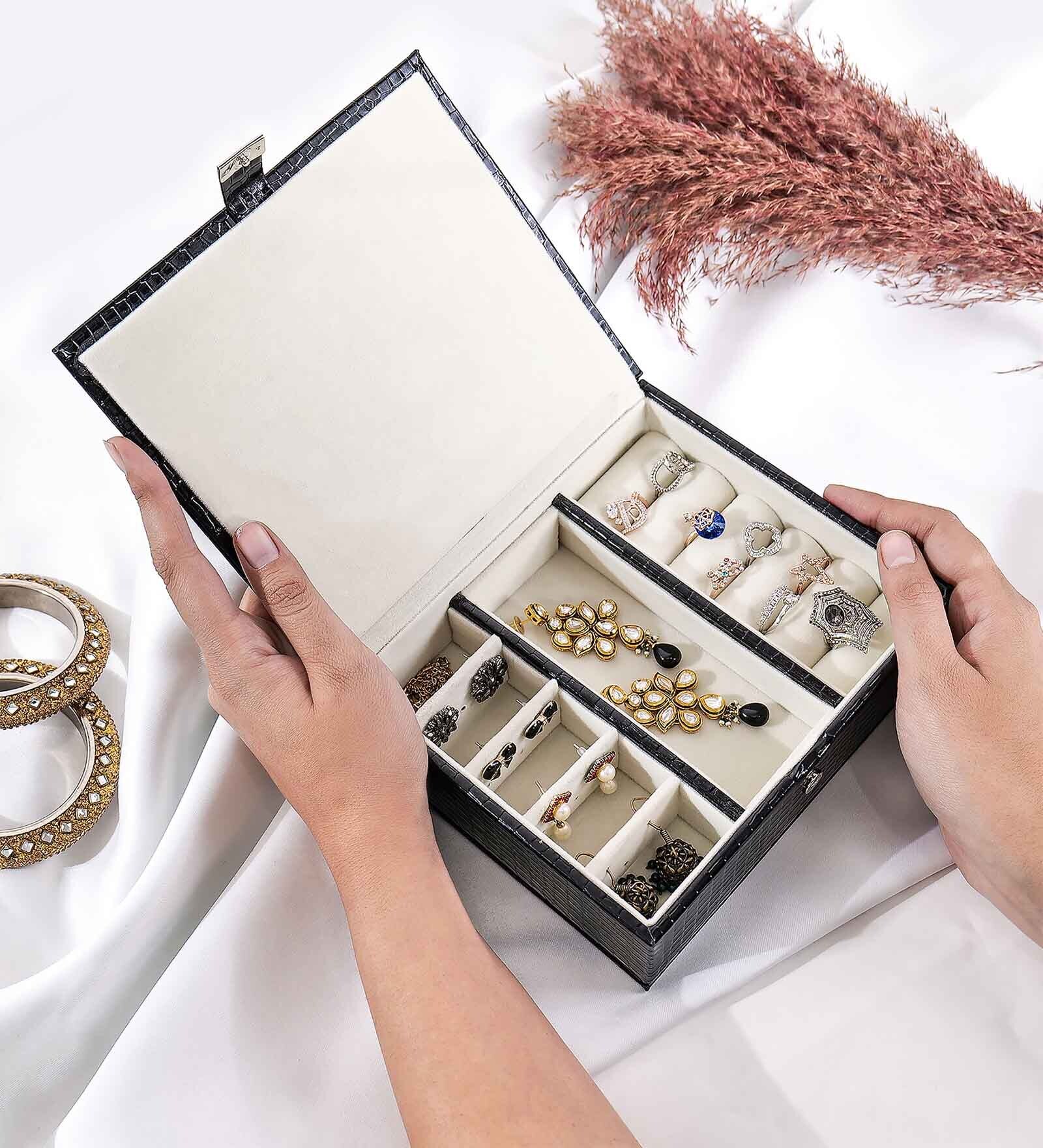 Black Premium Portable Jewellery Storage Box