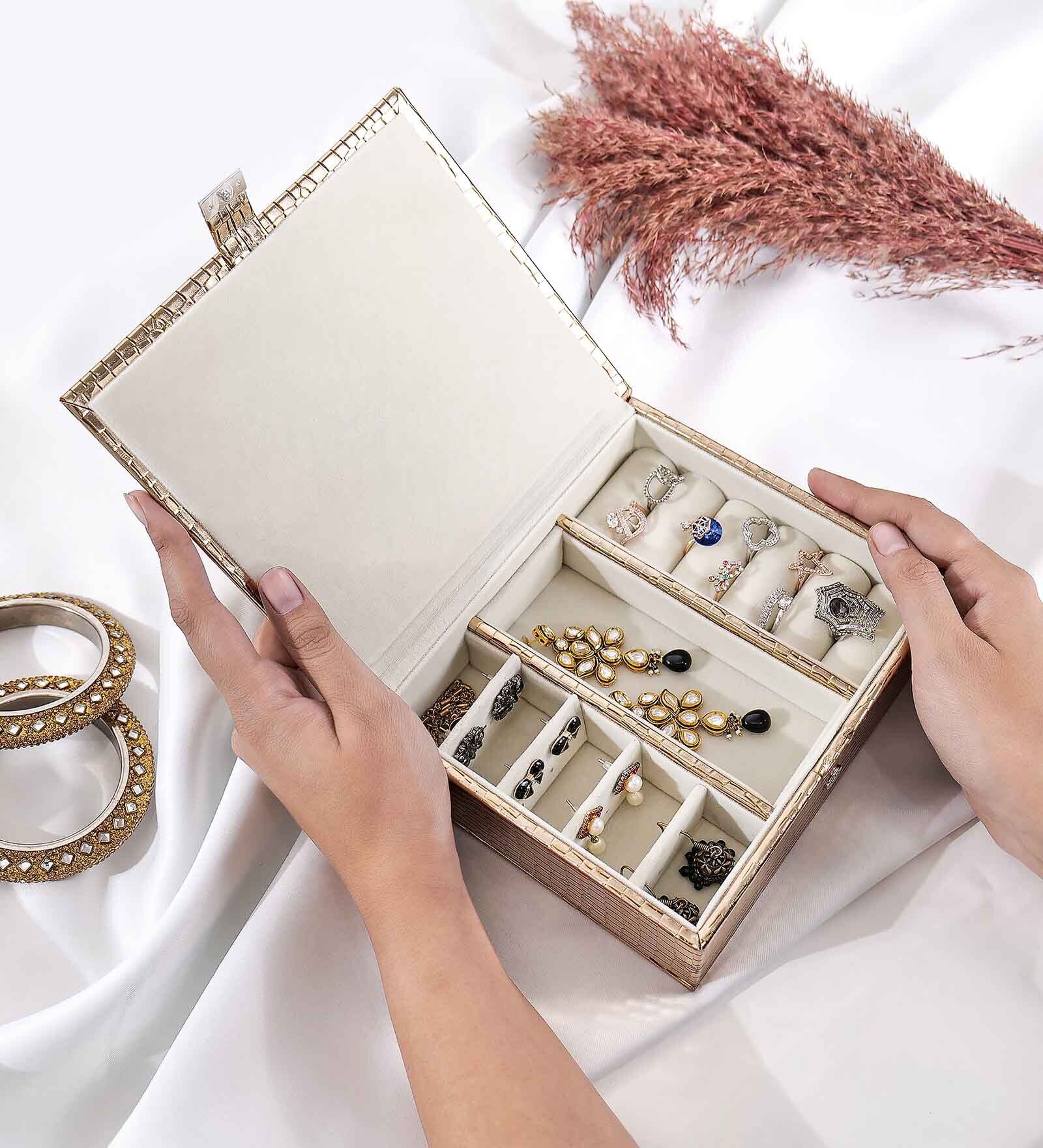 Rose Gold Premium Portable Jewellery Storage Box