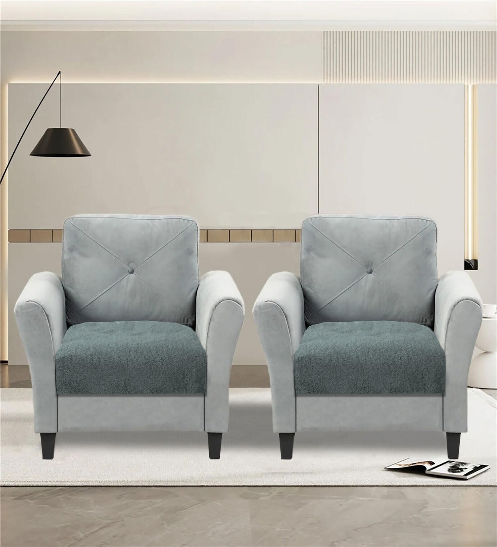 Seige Rabbit Fur 1 Seater Sofa  Cover Pack of 2