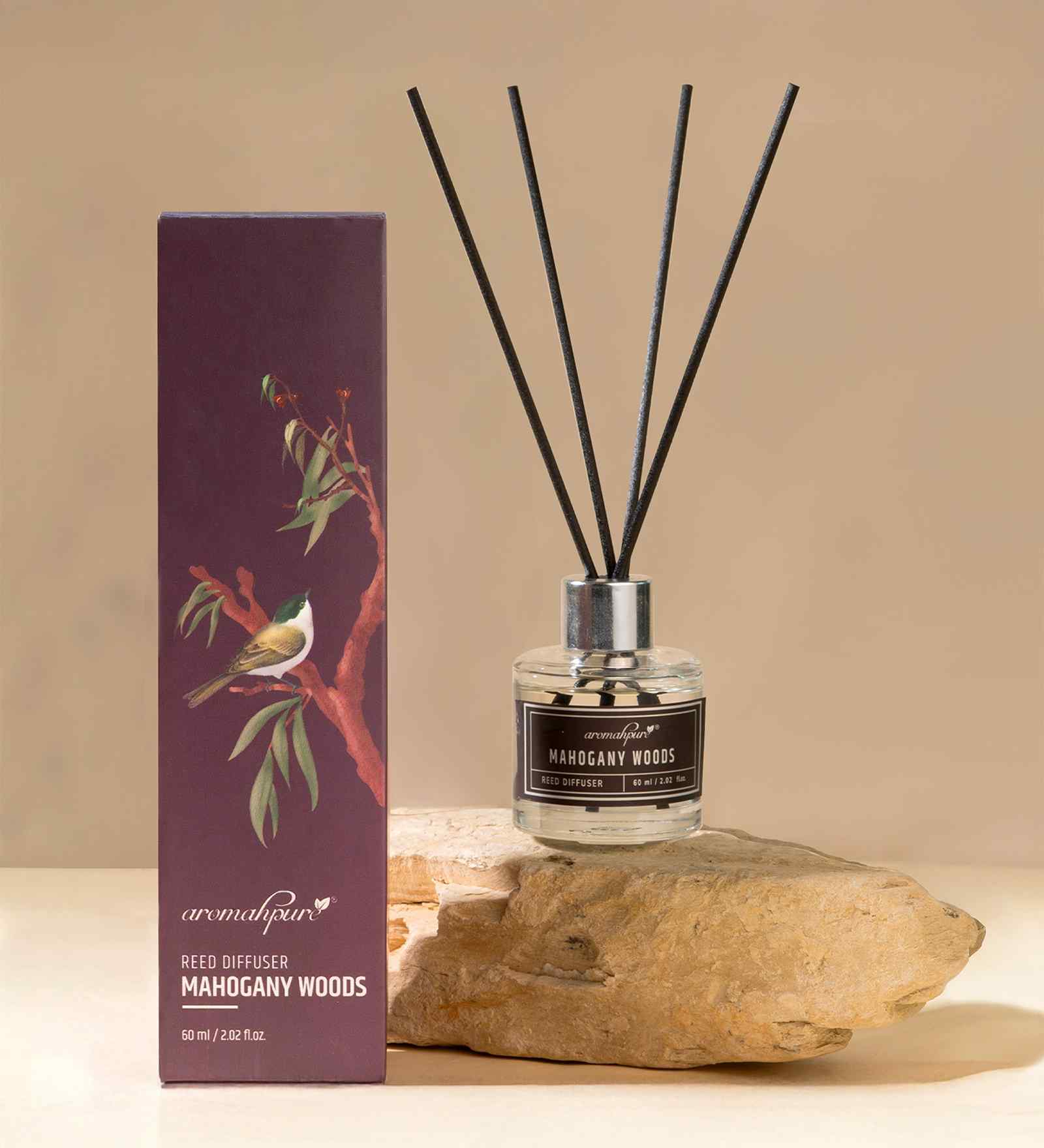 Premium Reed Diffuser Mahogany 60 ML with 4 Fiber Reed Sticks