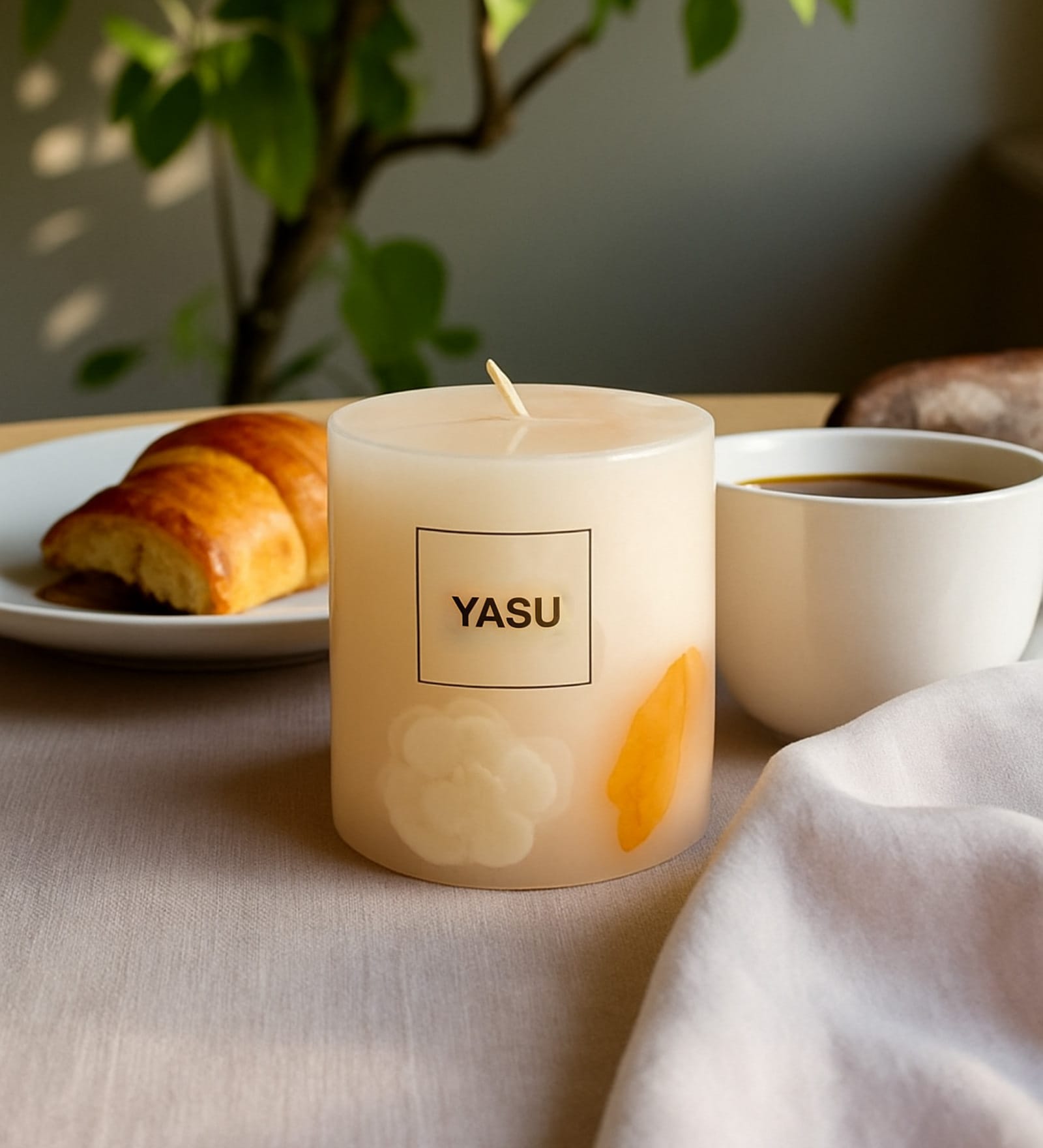 Premium Secret Garden- Jasmine 750 gms Scented Pillar candle X Candle (Yellow Floral)