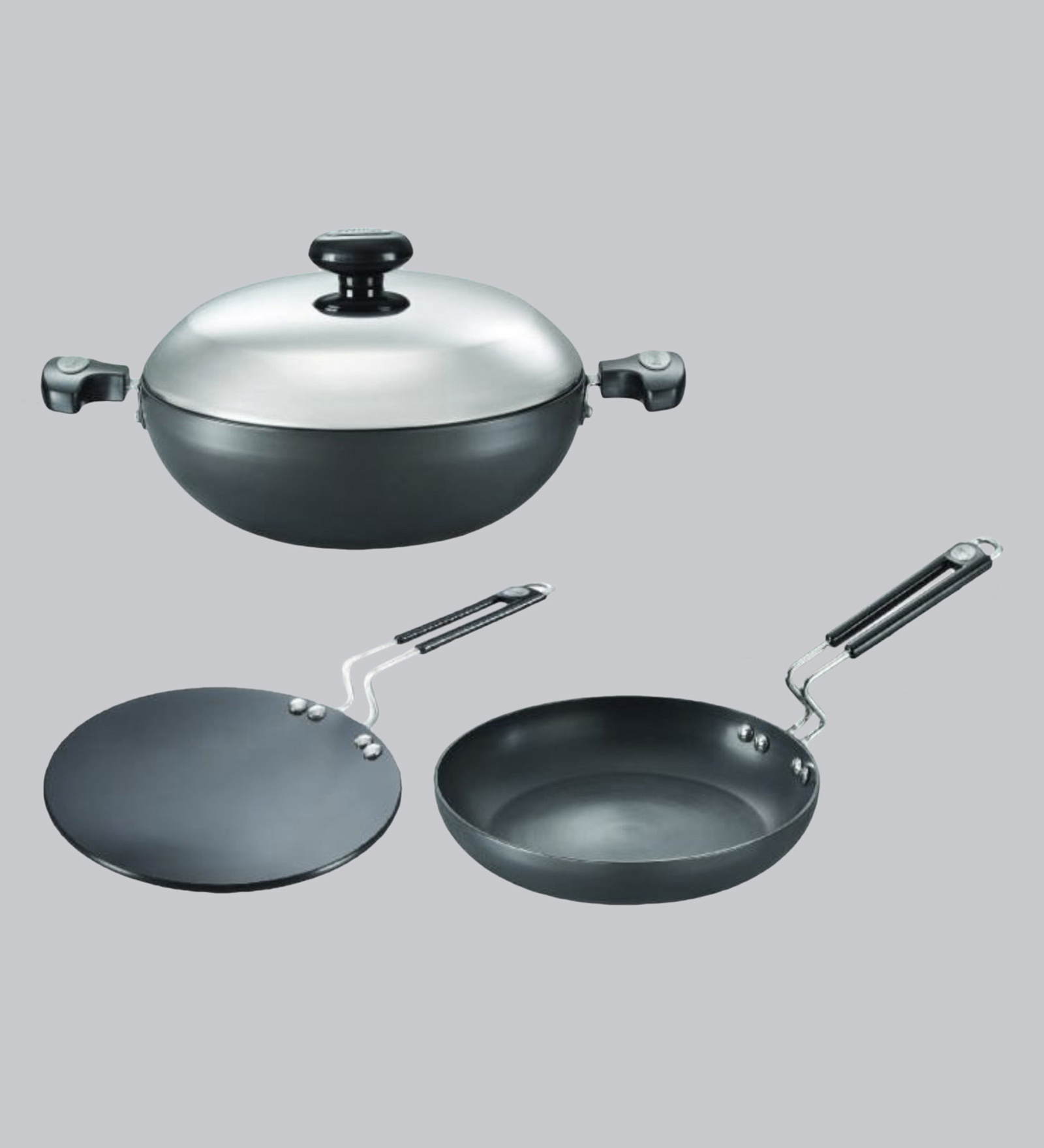 Prestige Build Your Kitchen Stainless Steel Cookware with Lid- set of 3