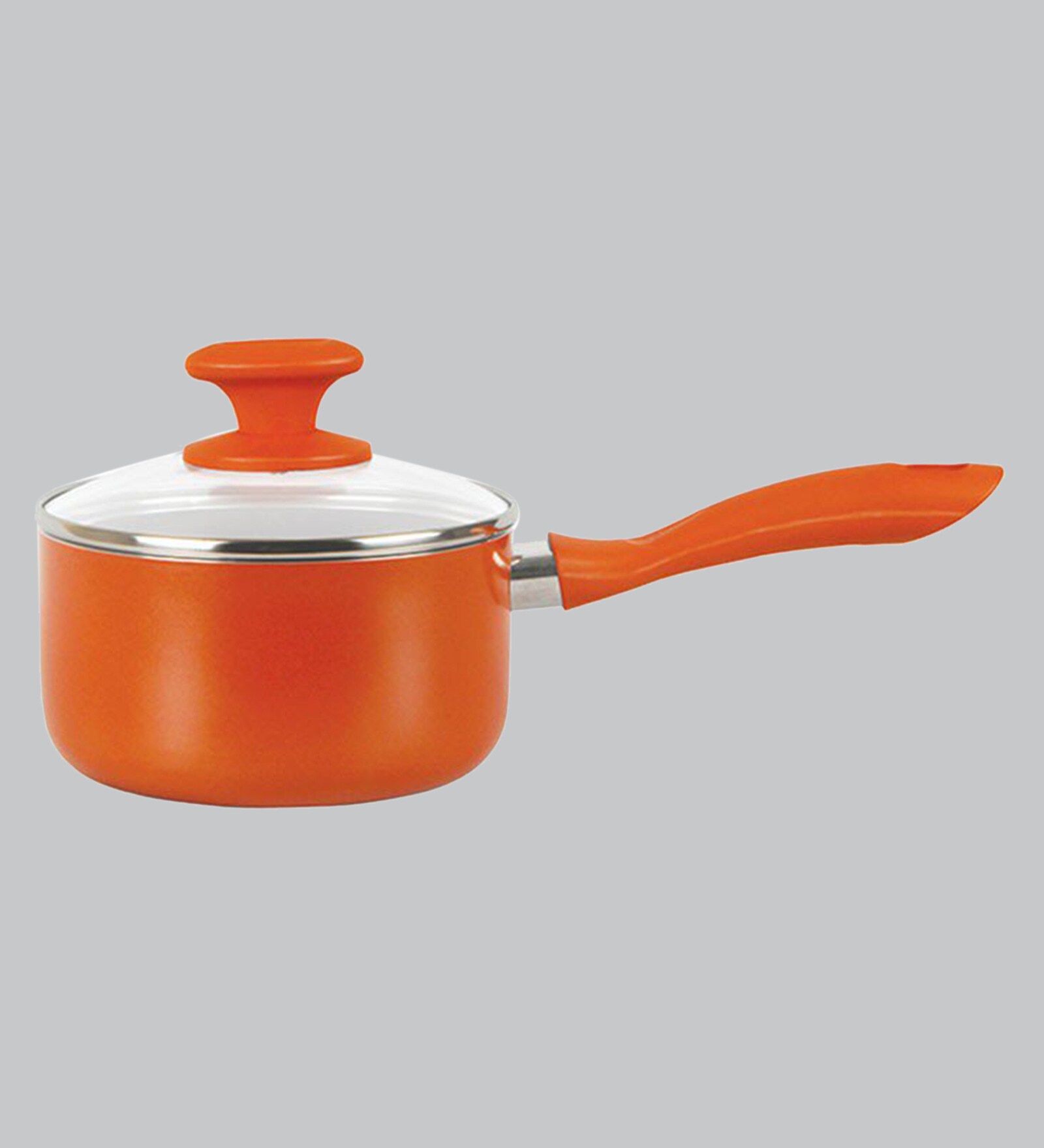 Prestige Ceramic Orange Sauce Pan with Lid,160mm