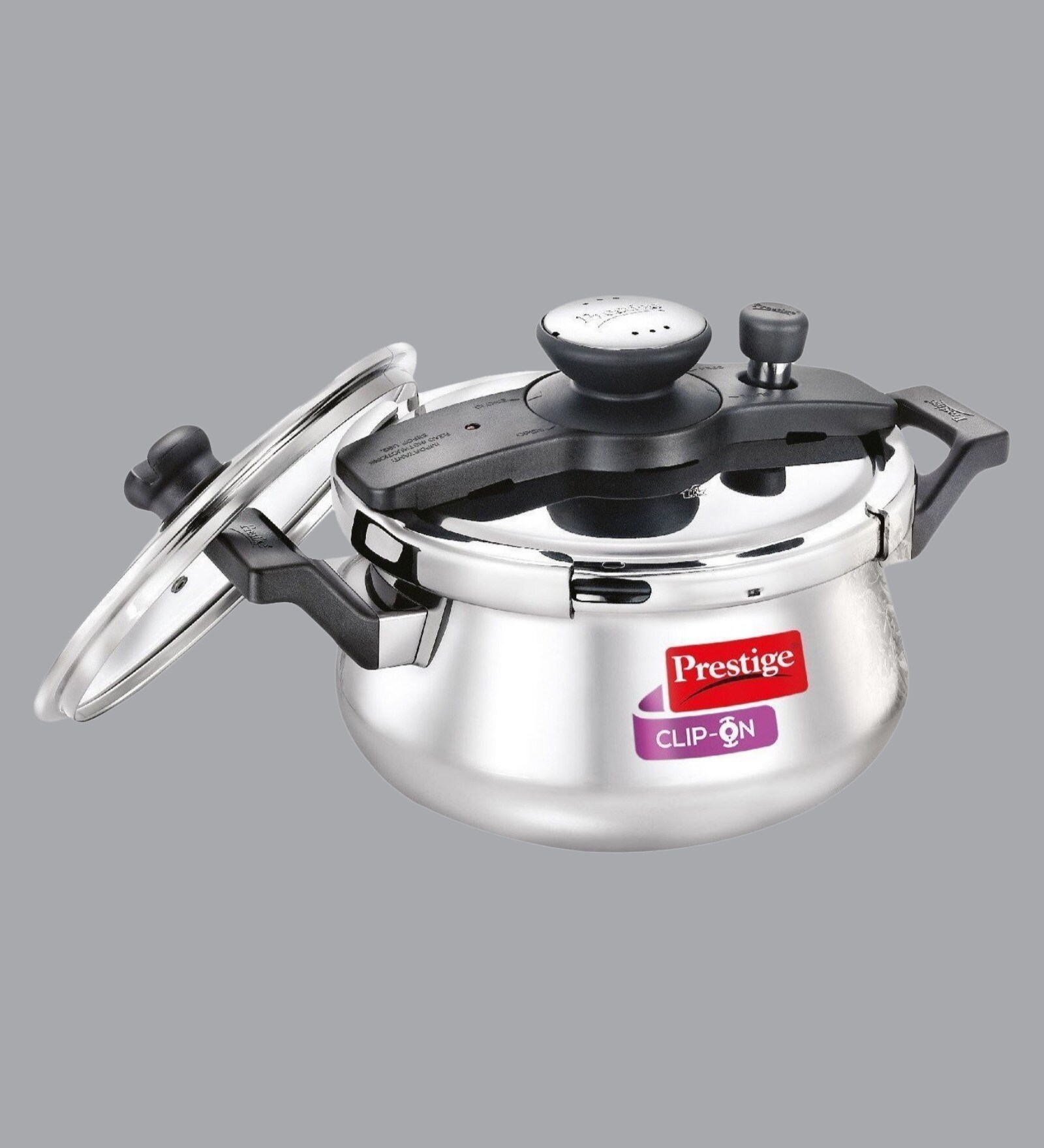 Clip-on Stainless-Steel Pressure Cooker with Lid- 5 Ltr
