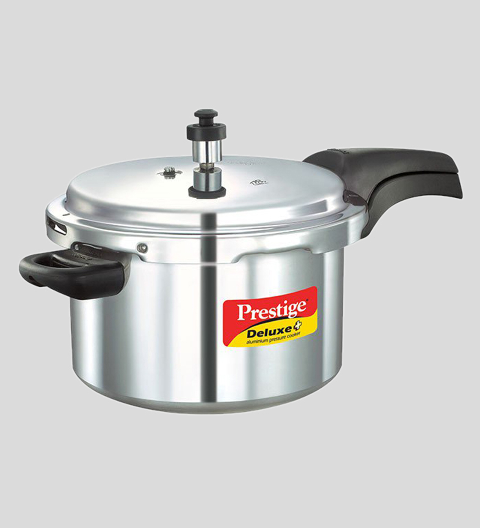 Prestige Deluxe Plus Induction Base Aluminium Pressure Cooker, 5 Ltr, Silver