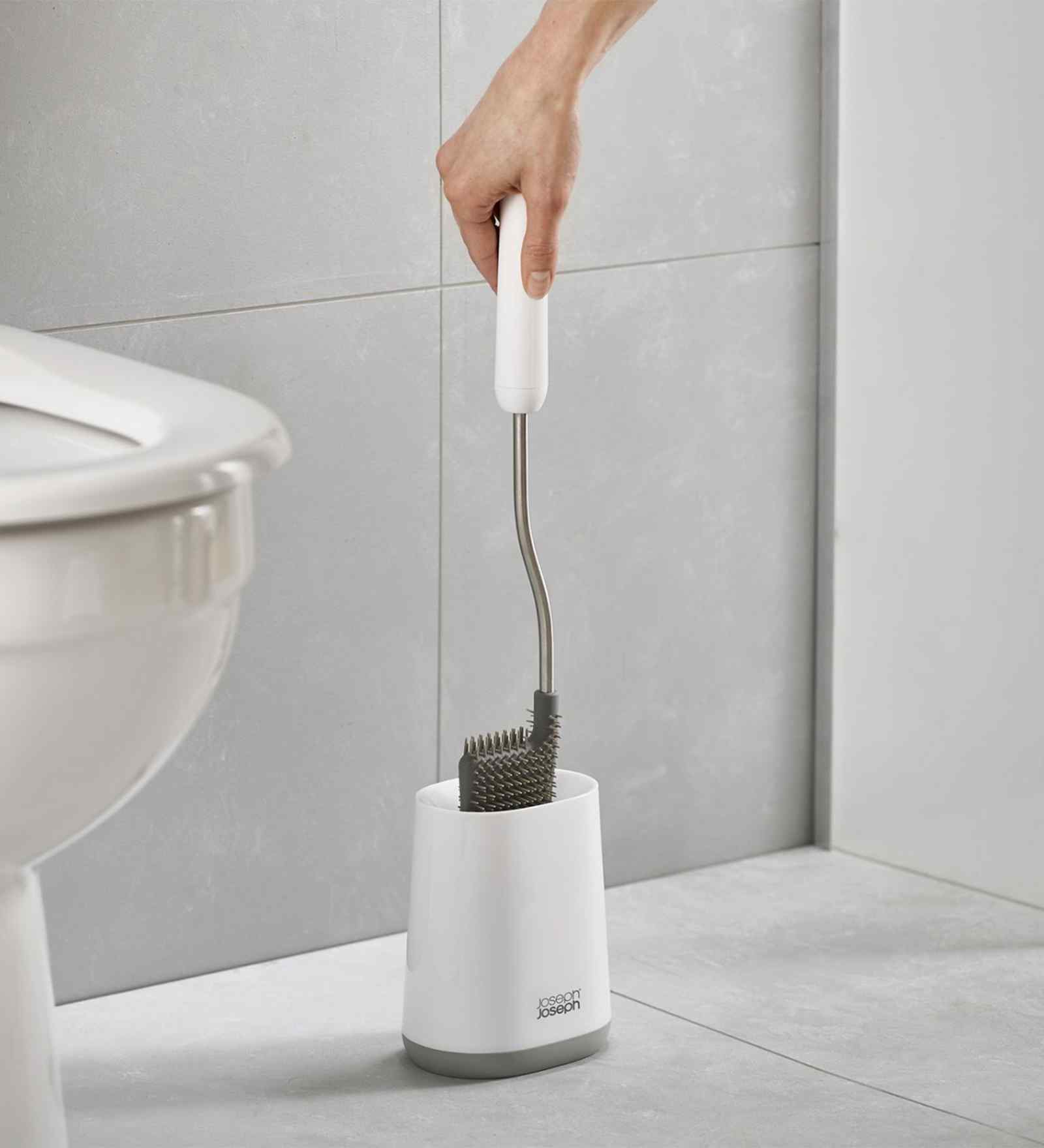 White & Grey 350ml Presto Steel Soap Dispenser Stainless Steel Liquid Soap Dispenser with Non Slip Base & Fill Window