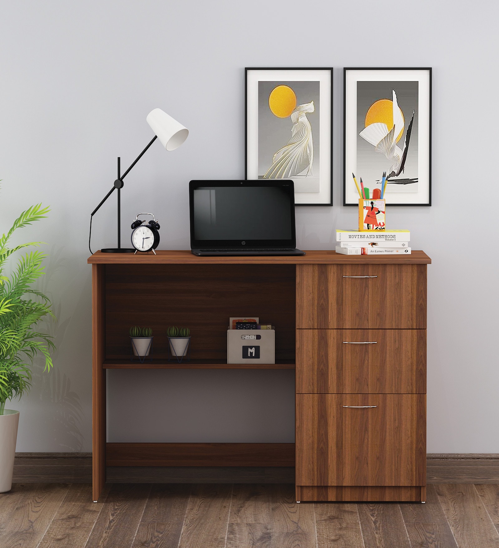 Presto Writing Table In Walnut Finish