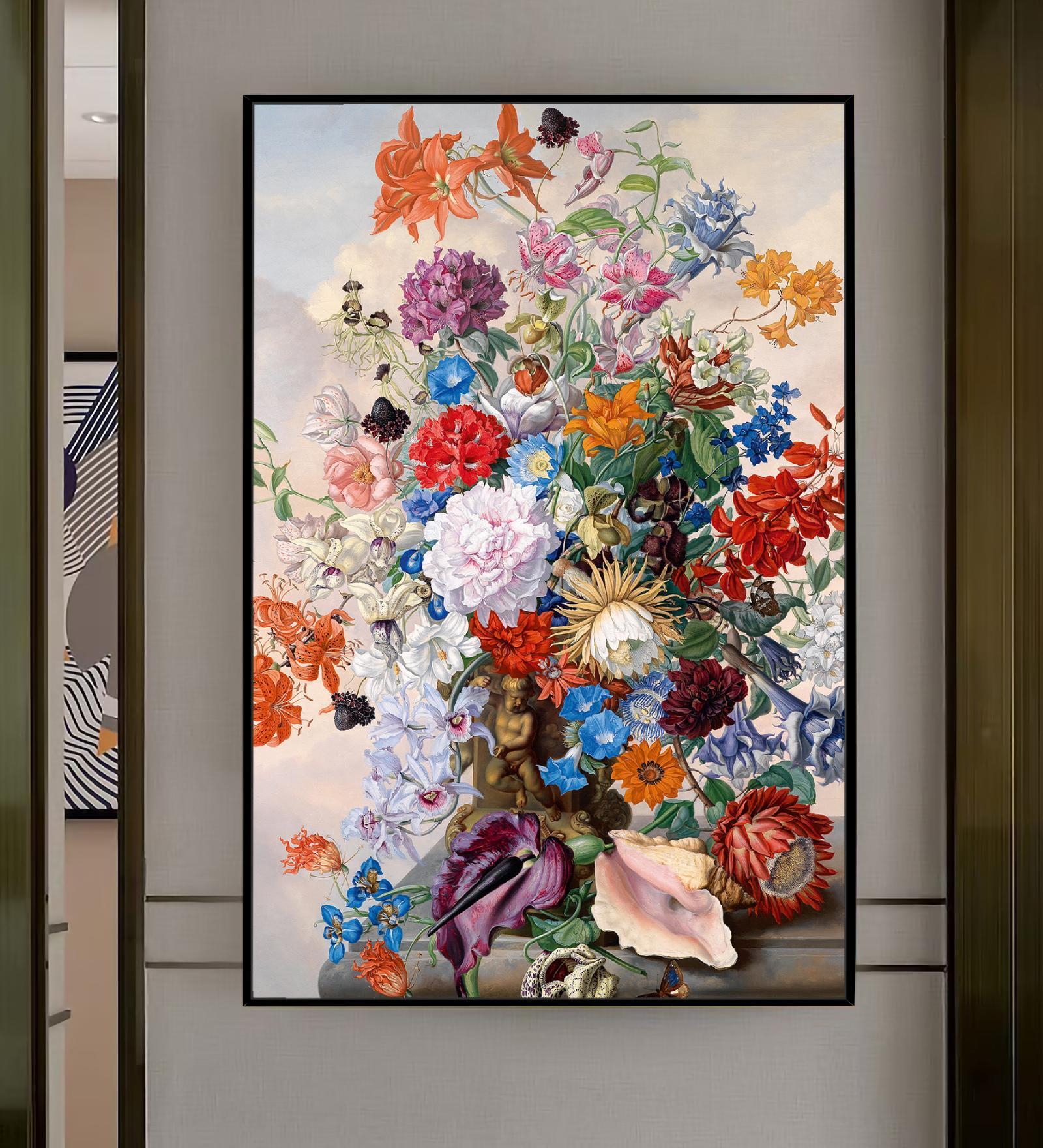 Pretty Floral Multicolour Synthetic Wood Wall Art