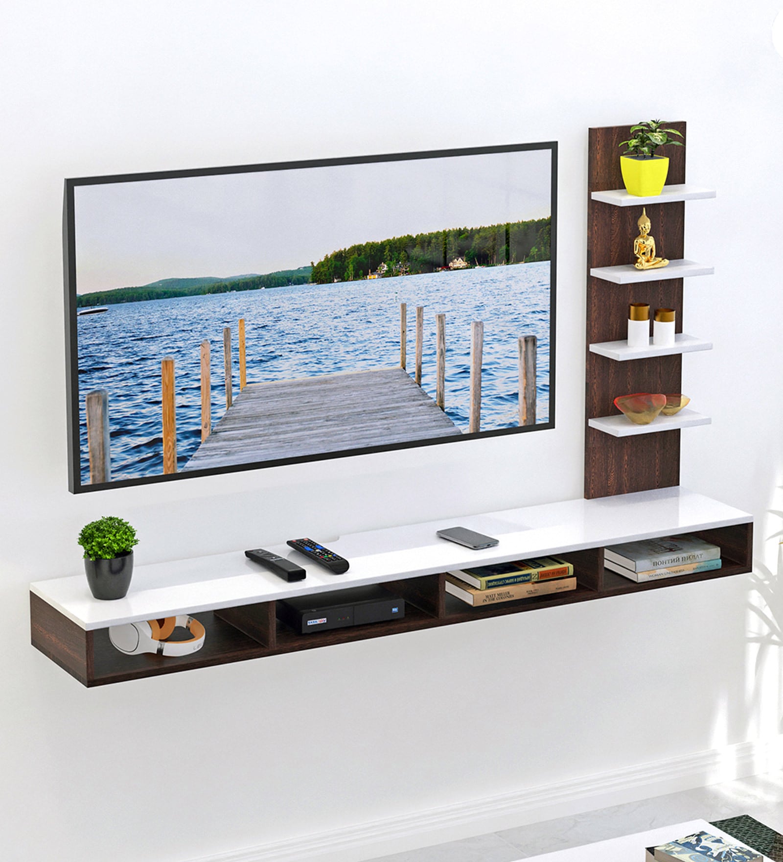 Buy Primax TV Shelf for TVs up to 50\ in Wenge Finish by bluewud Online