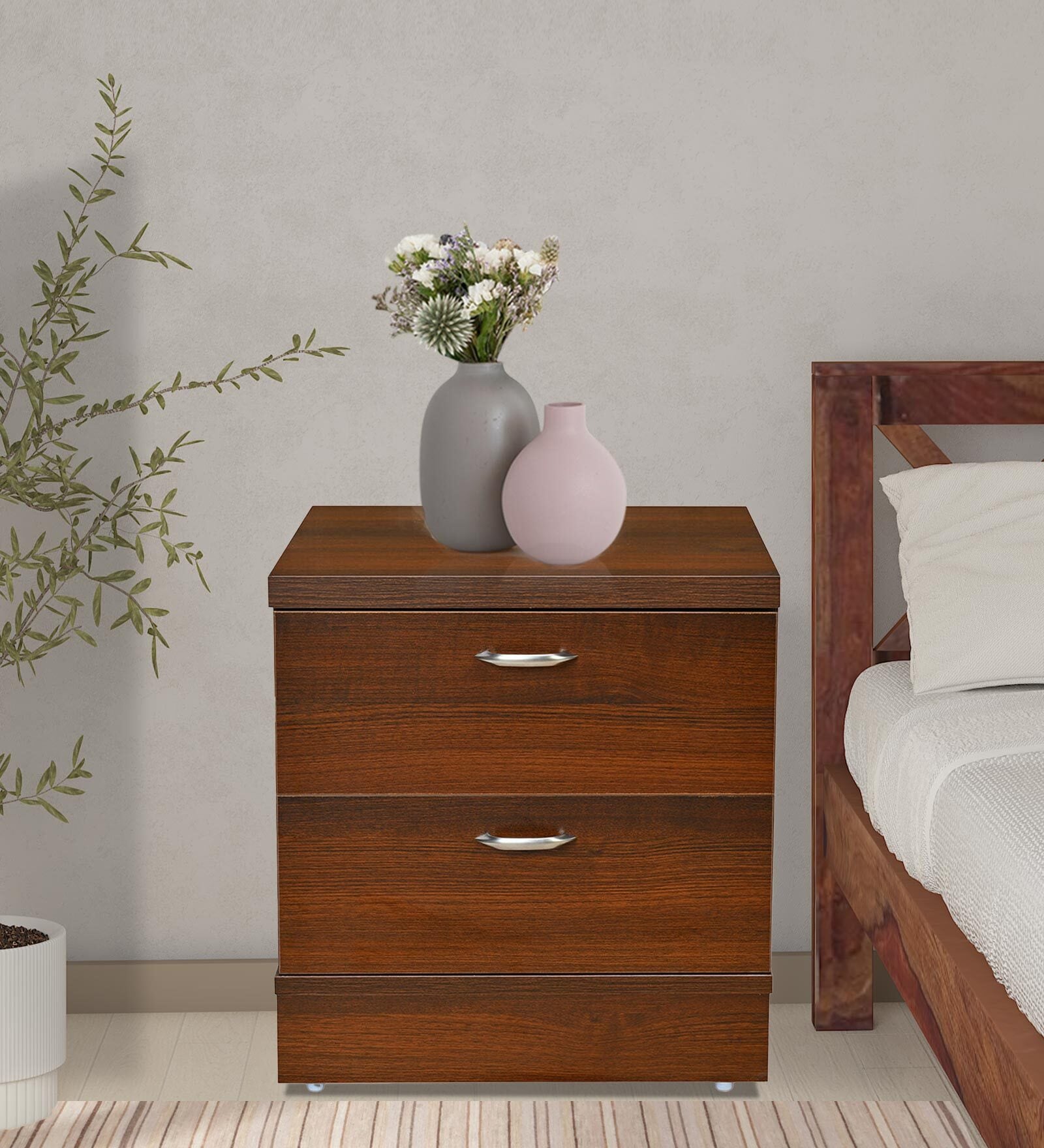 Prime Bedside Table In Samoa Teak Finish